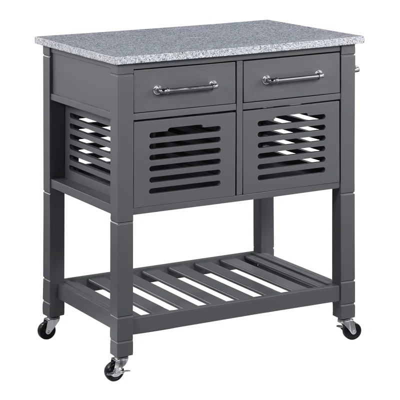Teresia Granite Top Kitchen Cart