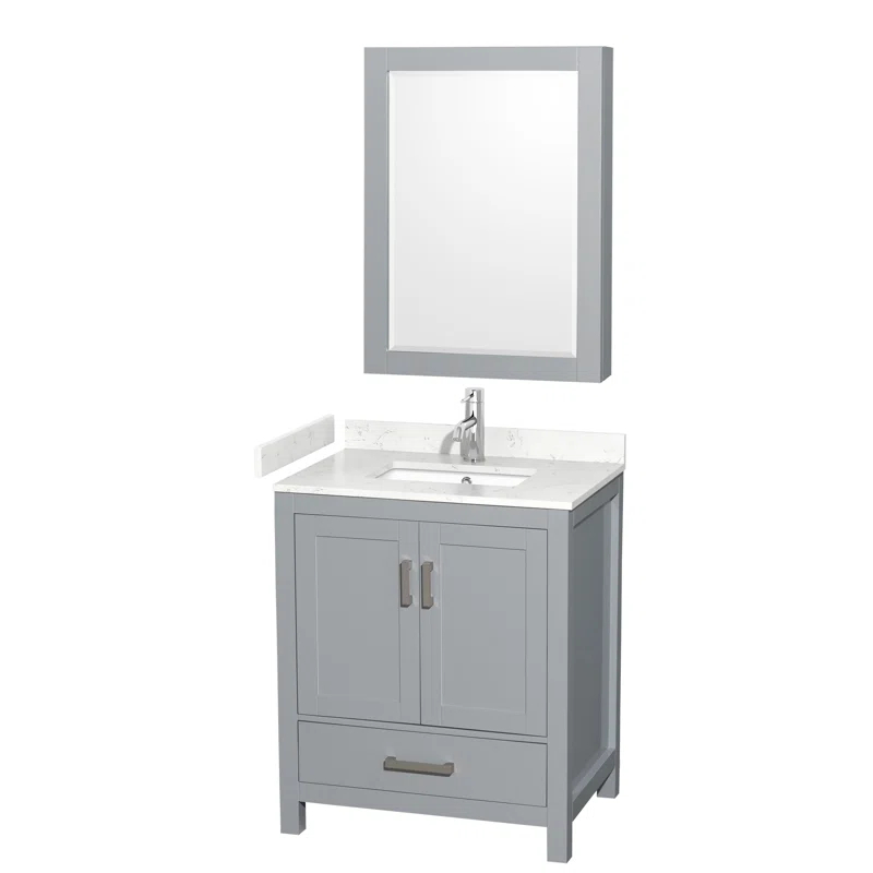 Sheffield 30" Freestanding Single Bathroom Vanity with Cultured Marble Top with Medicine Cabinet