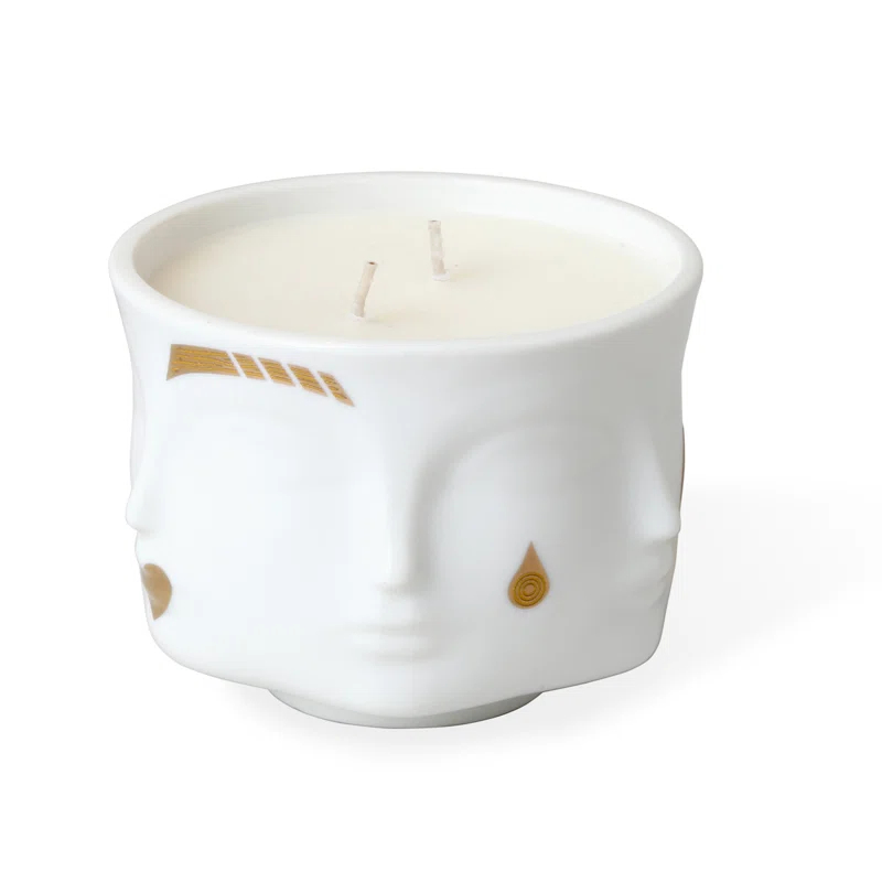 Muse Gilded Scented Designer Candle with Ceramic Holder