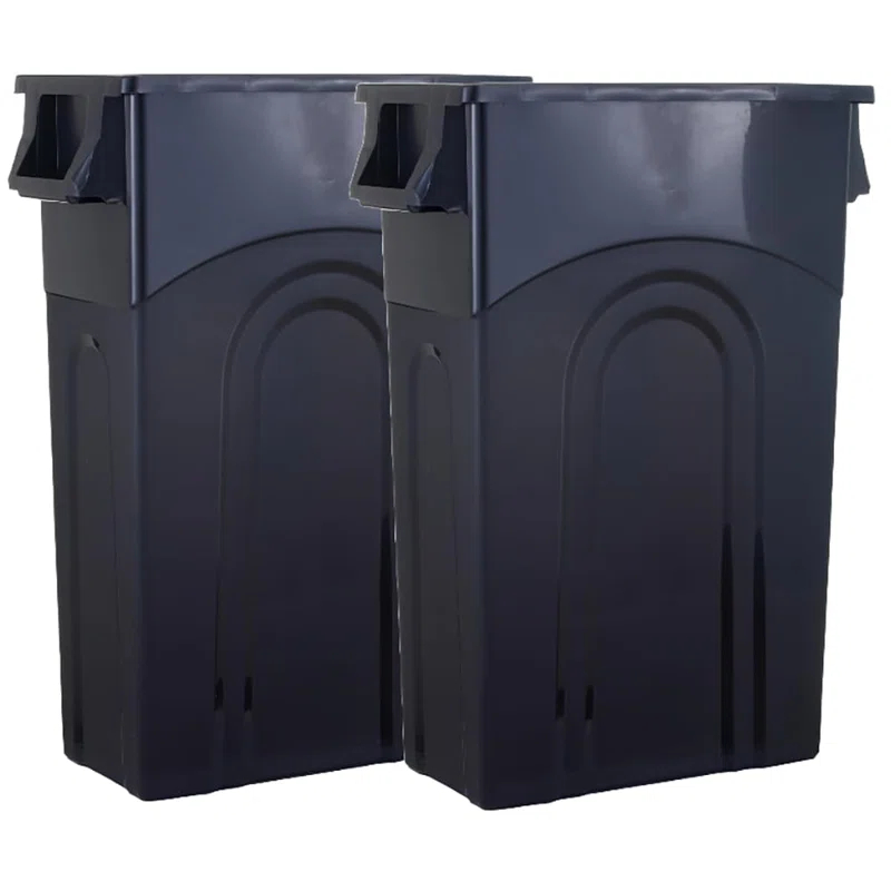 United Solutions United Solutions Highboy Waste Container, 23 Gal, 2 Pack, Space Saving