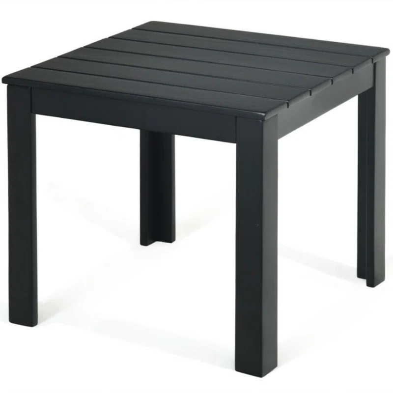 Latitude Run® Wooden Square Patio Coffee Bistro Table