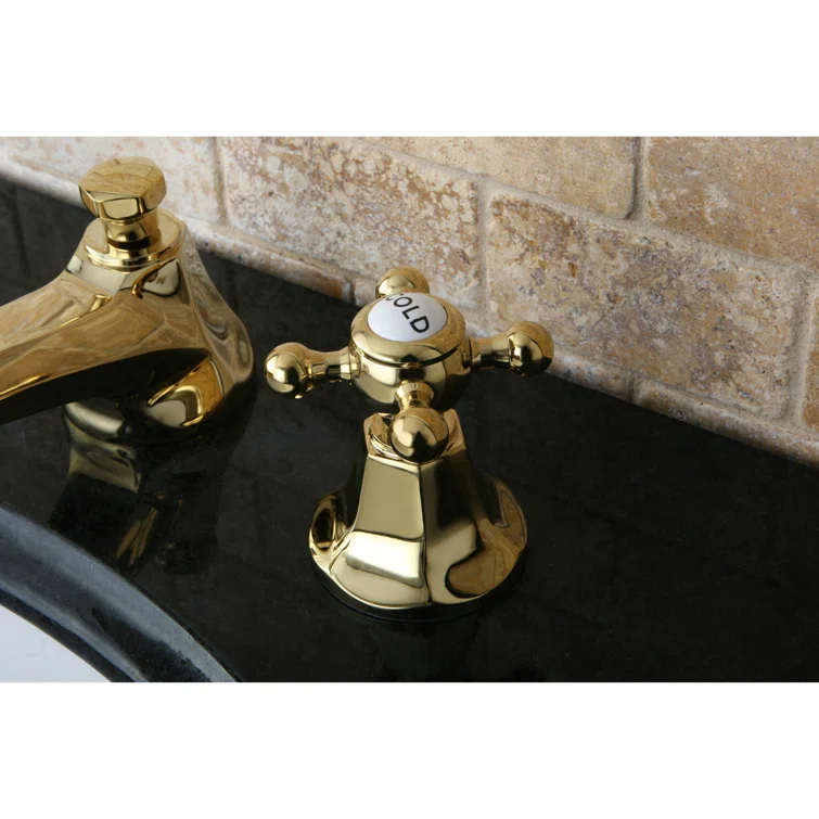 Kingston Brass Kingston Brass Metropolitan Two-Handle 3-Hole Deck Mount Widespread Bathroom Faucet with Brass Pop-Up Drain KS4462BX