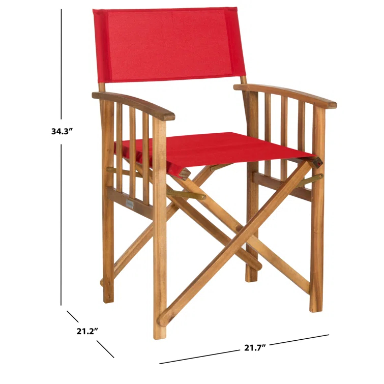 Highland Dunes Woodacre Wood Outdoor Folding Dining Armchair (Set of 2)