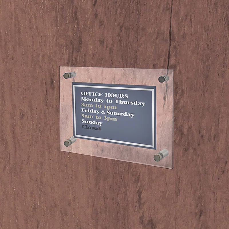 Azar Displays Floating Acrylic Wall Frame with Silver Stand Off Caps: 8.5" x 14" Graphic Size, Overall Frame Size: 12.5" x 18"