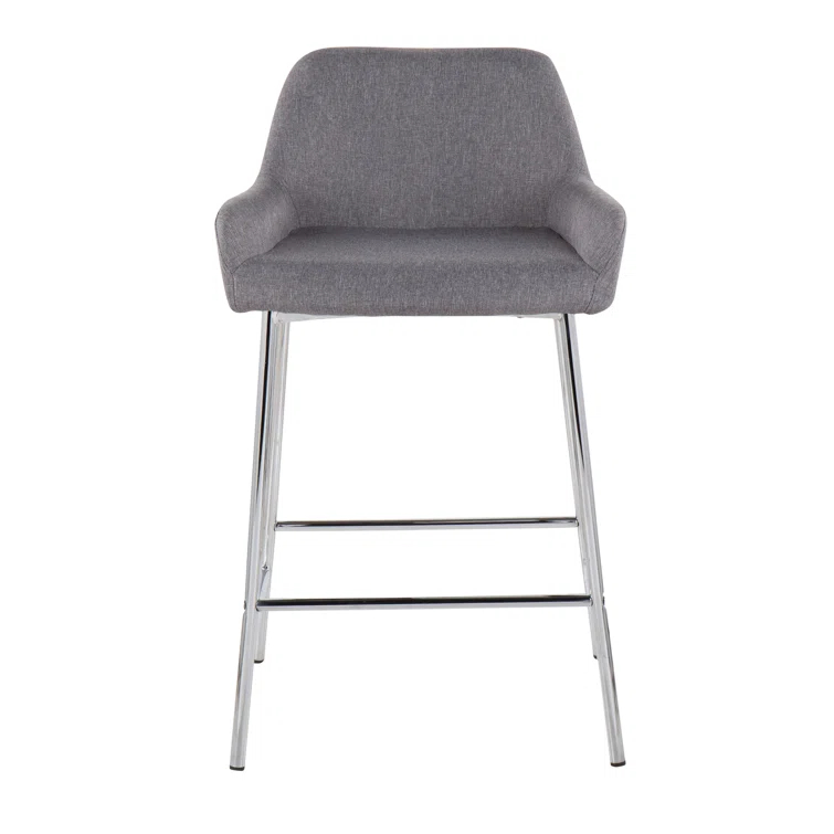 Willa Arlo™ Interiors Cassiopeia Upholstered Counter Stool with Metal Frame (Set of 2)