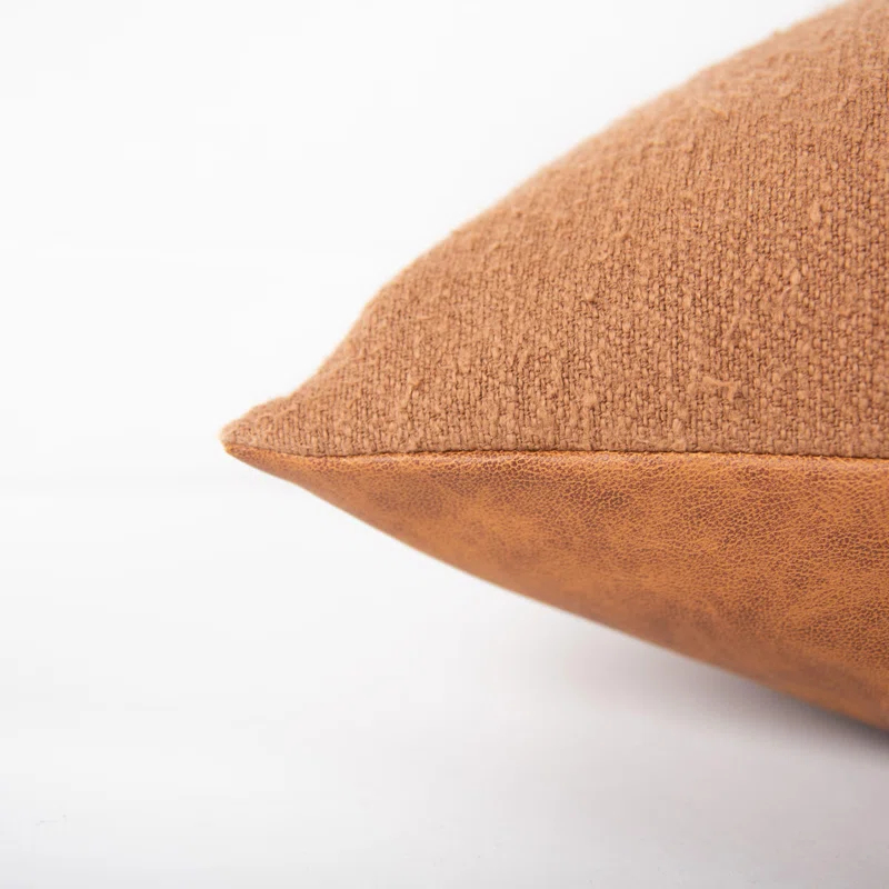 Rizzy Home Faux Leather Throw Pillow