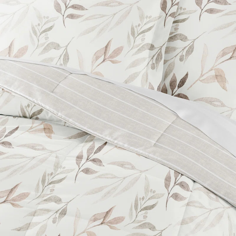 Becky Cameron All Season Down-Alternative Comforter Set in Foliage Stripe