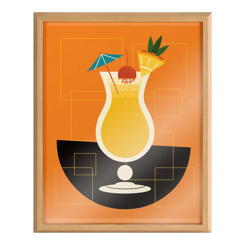 Kate and Laurel Blake " Bright Colorful Bar Drink " Painting Print