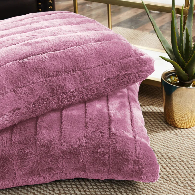 Home Soft Things Supermink Square Euro Pillow Cover (Set of 2)