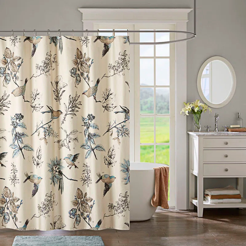 Madison Park Quincy 100% Cotton Single Shower Curtain