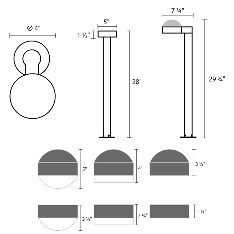 SONNEMAN Reals Integrated LED Metal Bollard Light