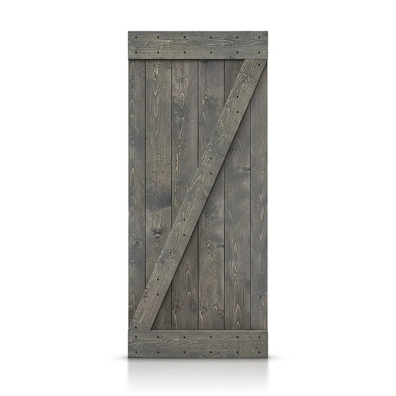 Calhome 84'' Solid Wood Paneled Painted Barn Door