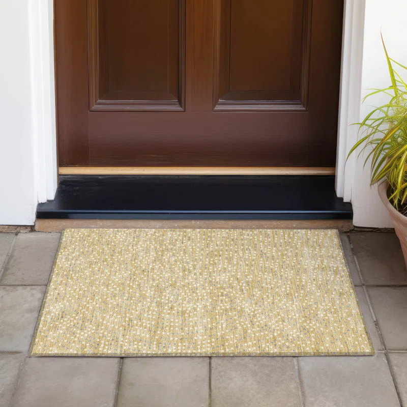 Machine Washable Indoor/Outdoor Chayden ACN1021 Taupe 1'8" x 2'6" Rug