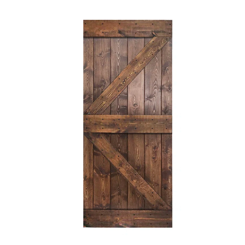 IsLife K Style Solid Wood Sliding Barn Door Without Hardware Kit (Door Slab Only) - Assembly Needed