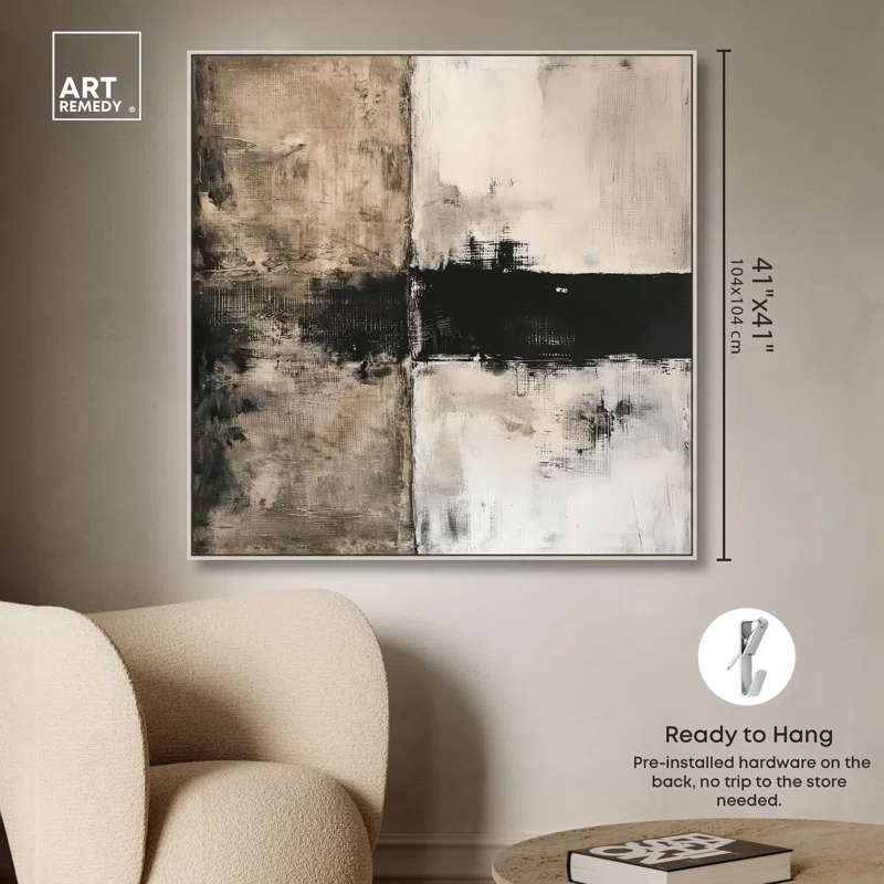 Art Remedy Muddy Veil I Canvas Neutral Abstracts by Art Remedy