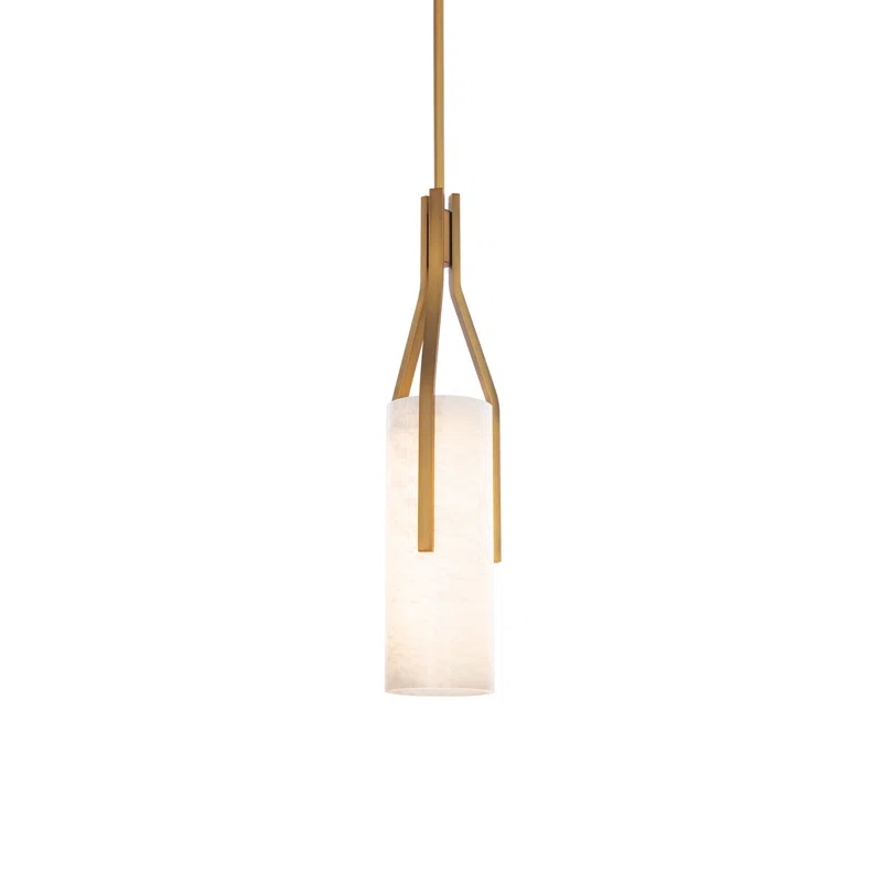Modern Forms Firenze 1 - Light Dimmable Cylinder LED Pendant With Alabaster Shade