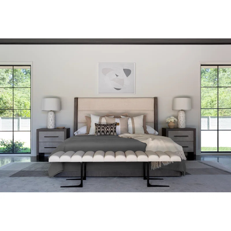 ErinnV X Universal Upholstered Wingback Bed