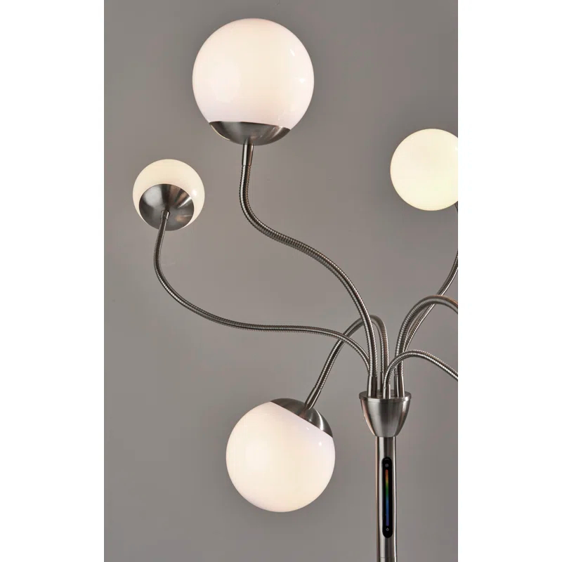 Adesso Phoebe 64'' Brushed Steel LED Tree Floor Lamp