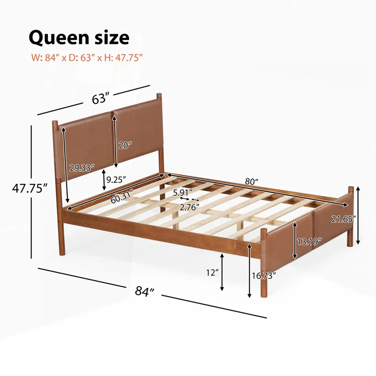 Christopher Knight Home Samson Queen Size Brown Leather Upholstered Platform Bed
