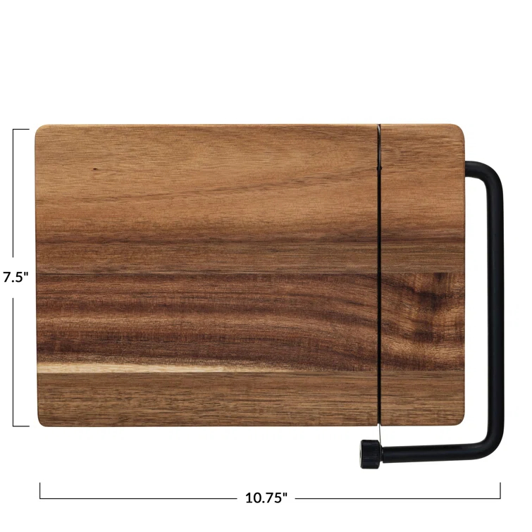 Creative Co-Op Acacia Wood and Stainless Steel Cheese Slicer