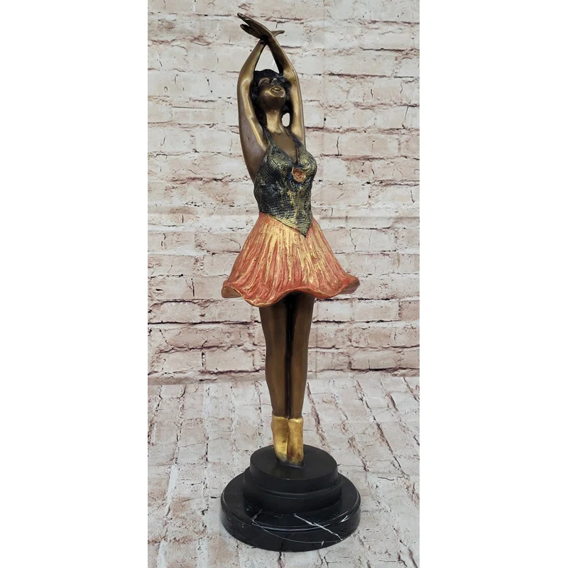 Ballerina Ballet Dancer Bronze Statue Sculpture Figure Figurine Decor 21 Inches X 6 Inches