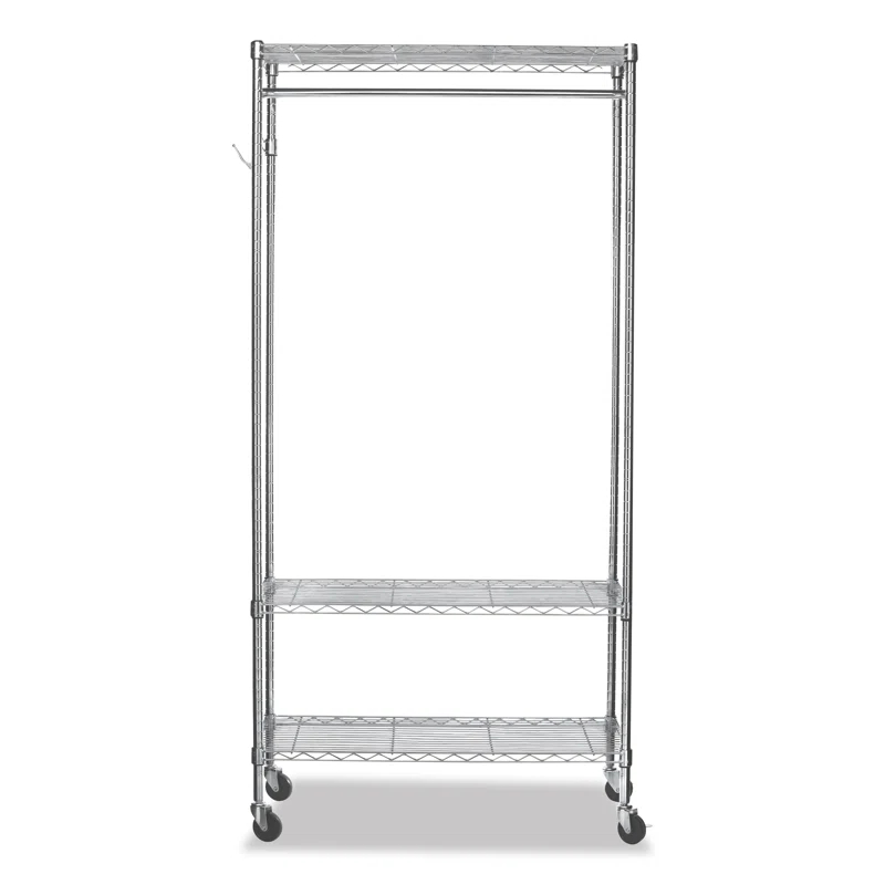 Alera® Wire Shelving Series Metal Rolling Clothing Rack