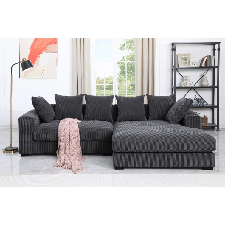 DEVION Furniture Naomi Corduroy Upholstered Sectional