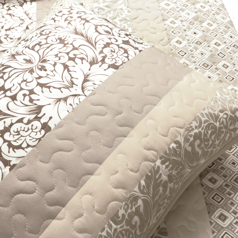 Lush Decor Boho Stripe Reversible Coverlet Set