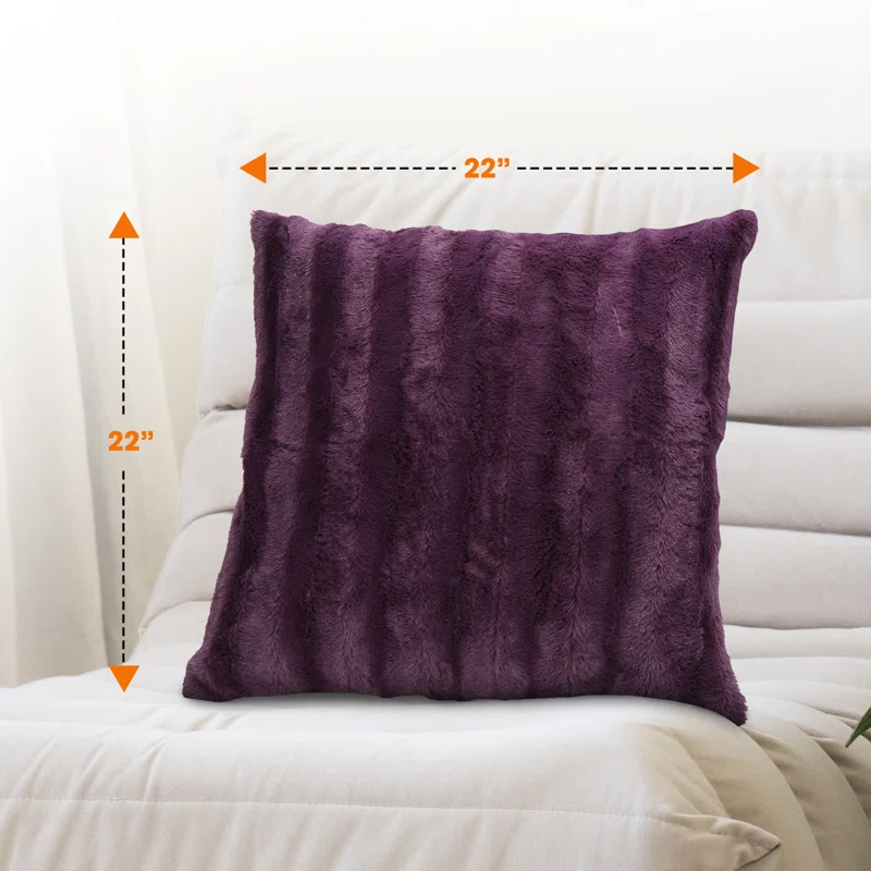 Cheer Collection Faux Fur Throw Pillow (Set of 2)