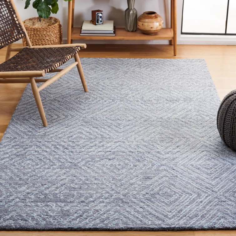 George Oliver Abstract Hand Tufted Performance Geometric Rug