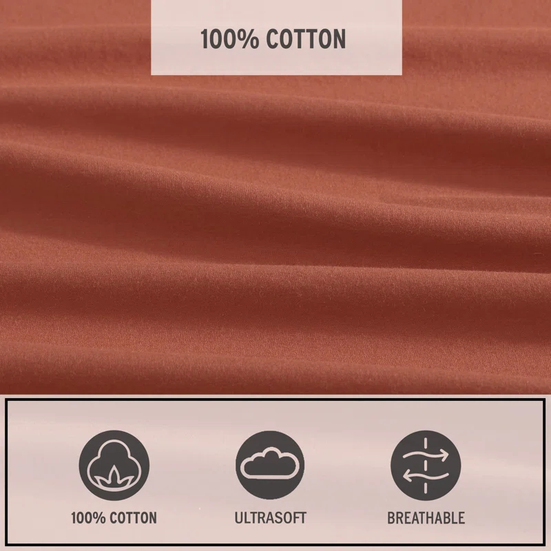 Eddie Bauer Eddie Bauer Solid Brushed Percale Cotton Sheet Set