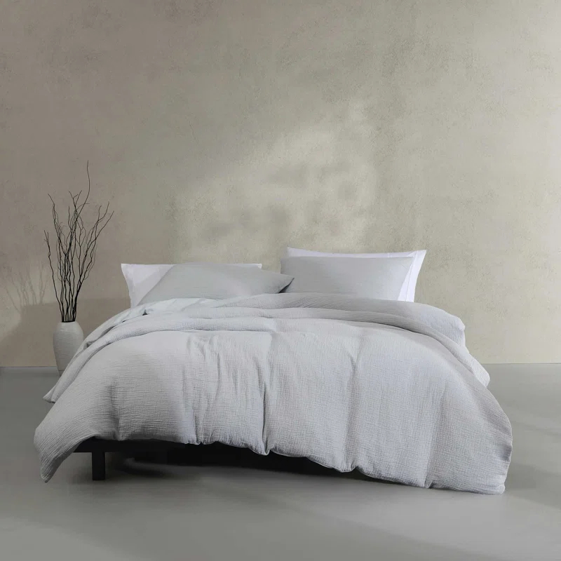 Calvin Klein Calvin Klein Washed Texture Solid Cotton Duvet Cover Set