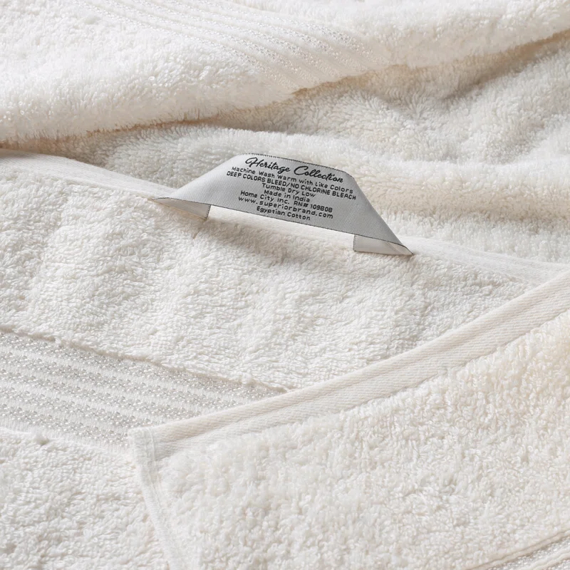 Superior Heritage Certified Egyptian Cotton Plush Absorbent Luxury Bath Towel (Set of 2)
