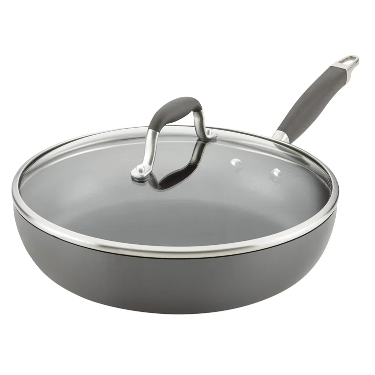 Anolon Anolon Advanced Home Hard Anodized Nonstick Deep Frying Pan / Skillet with Lid, 12 Inch