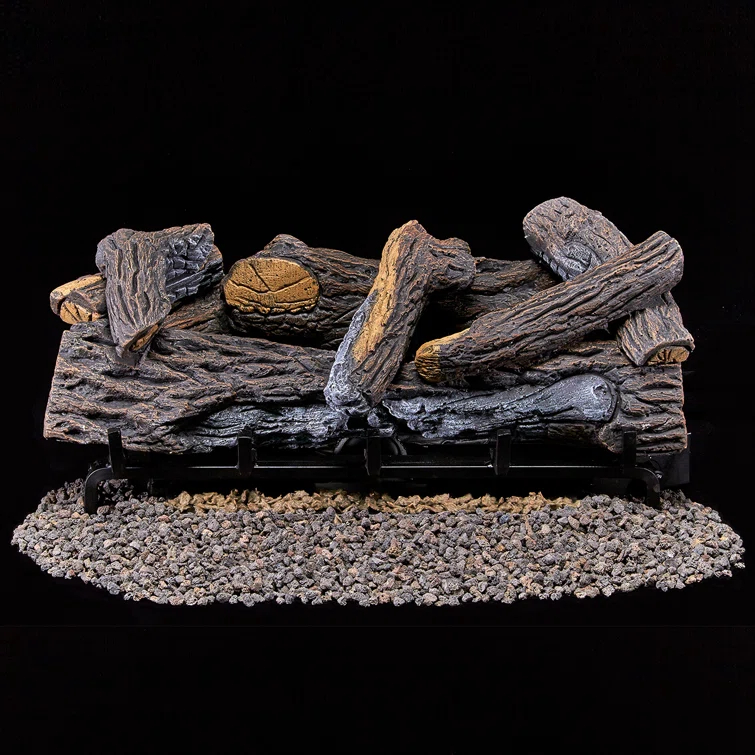 Duluth Forge Duluth Forge Vent less Dual Fuel Gas Log Set, Stacked Oak, T-Stat Control