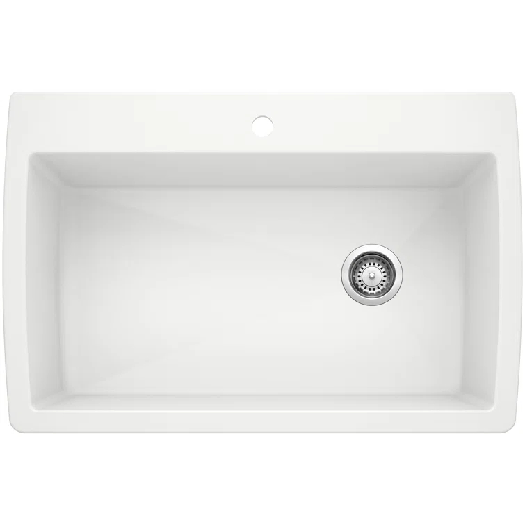 Blanco Diamond SILGRANIT 33.5" Super Single Dual Mount Kitchen Sink 440195