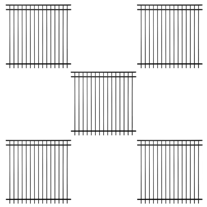 Fencer Wire Fencer Wire 4/ 5/ 6FT H X 6FT W Heavy Duty Flat Top Fence Barrier Panel, Anti-Rust Metal Fencing Panel, Pack of 5