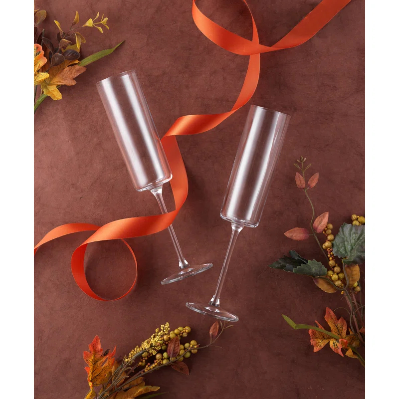 JoyJolt JoyJolt Claire Champagne Glass Flutes, 5.7oz (Set of 2)