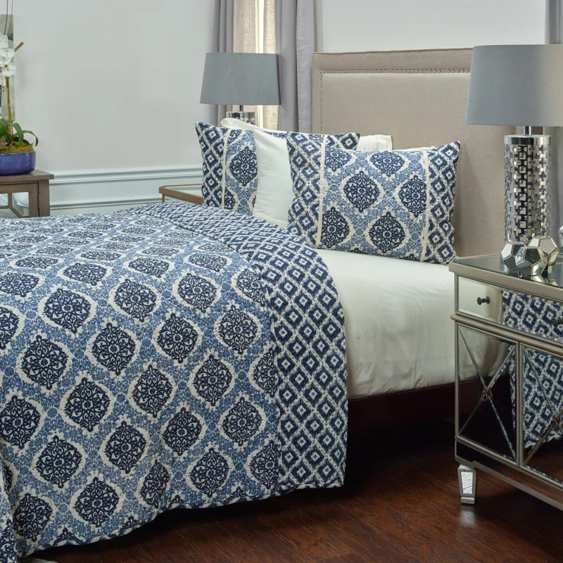 Gemma Modern & Contemporary Cotton Damask Quilt