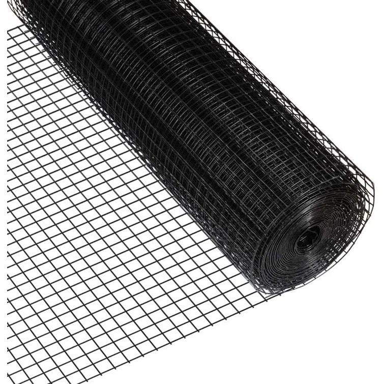 Fencer Wire Fencer Wire 16 Gauge Black Vinyl Coated Welded Wire with Mesh Size 1.5” x 1.5”, Multiple Sizes