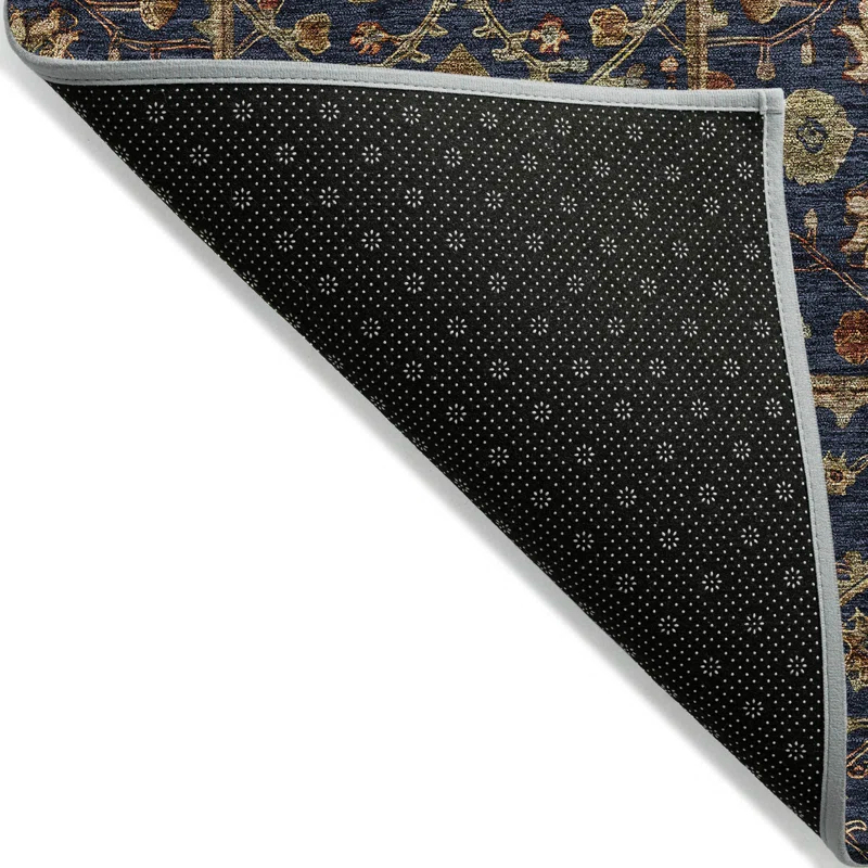 Machine Washable Indoor/Outdoor Chantille ACN1130 Navy Rug