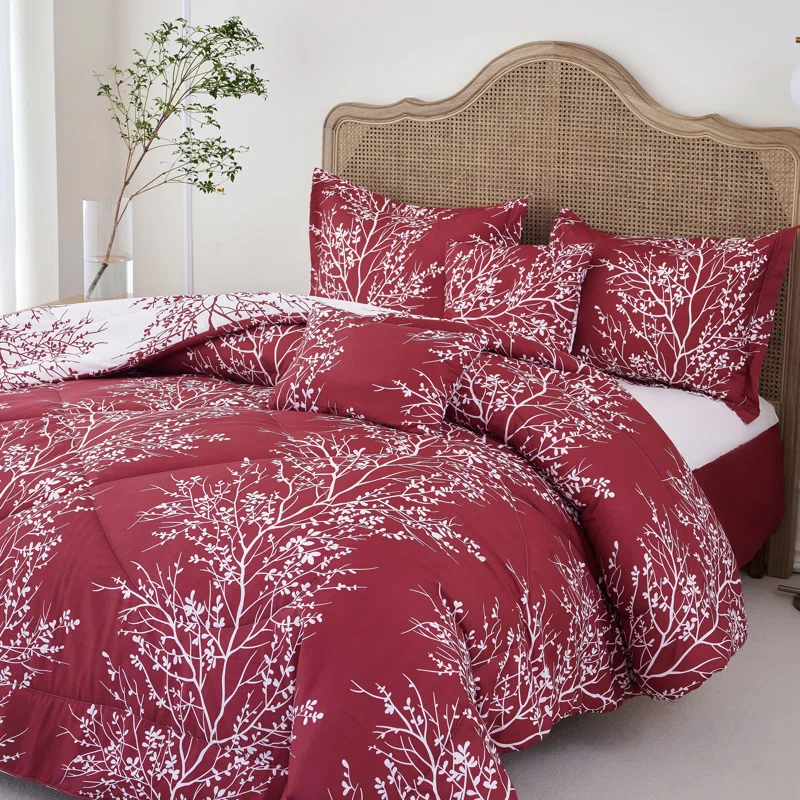 Spirit Linen 6-Piece Foliage Reversible Comforter Set