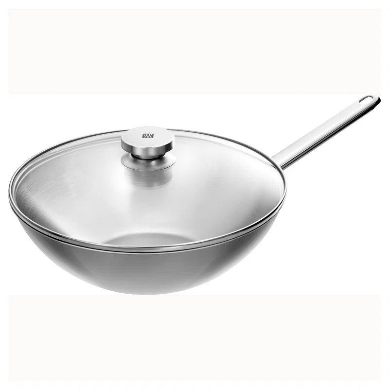 Plus 11.81" 18/10 Stainless Steel Non-Stick Wok with Lid