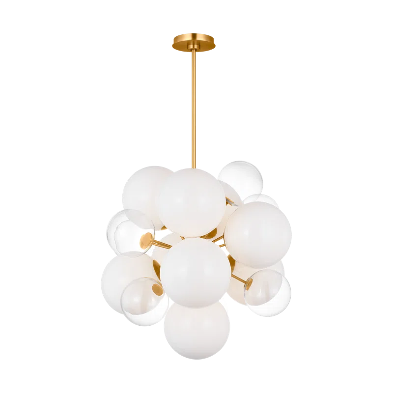 kate spade new york Aria 9 - Light Steel Dimmable Sputnik Modern Linear Chandelier