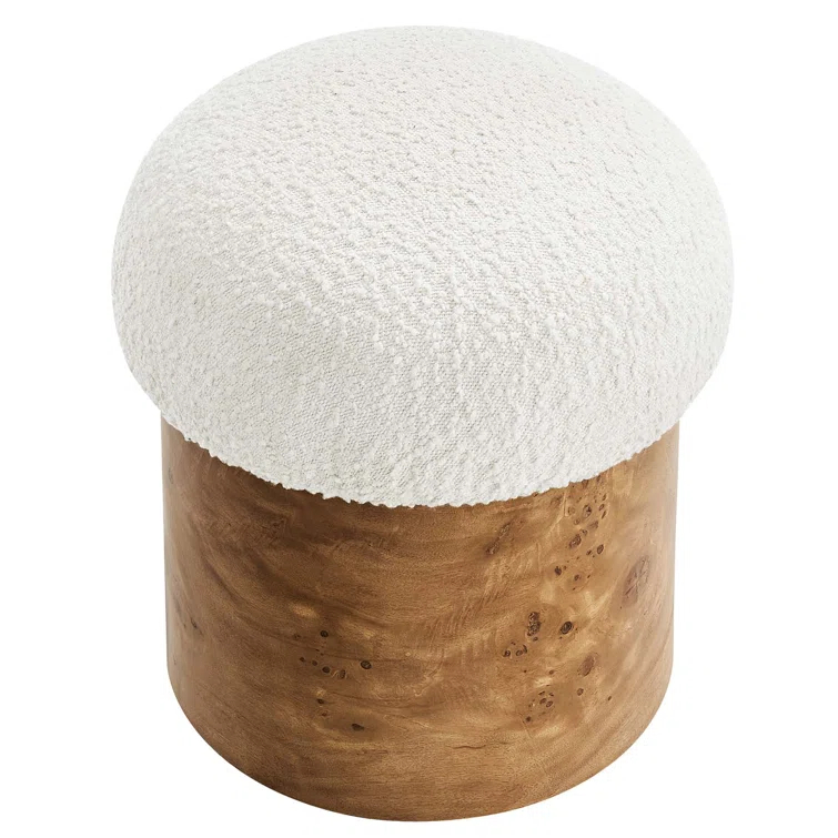 Modway Modway Breeze Boucle Upholstered Ottoman In Ivory Burl