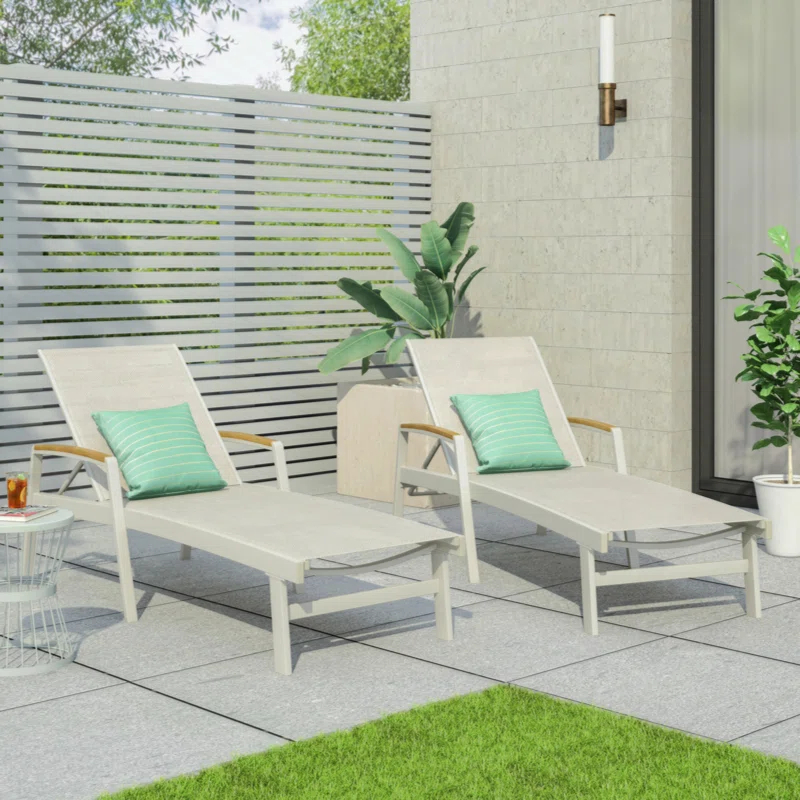Arlmont & Co. Stylish And Comfortable Outdoor Chaise Lounges For Relaxing Moments, 2Pcs