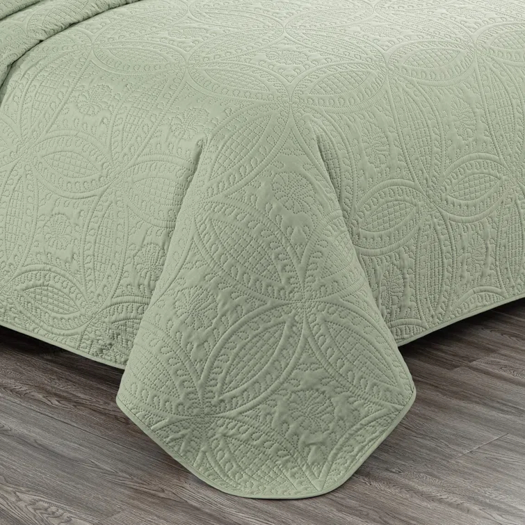 Chezmoi Collection Austin Microfiber Reversible 3-Piece Coverlet / Bedspread Set