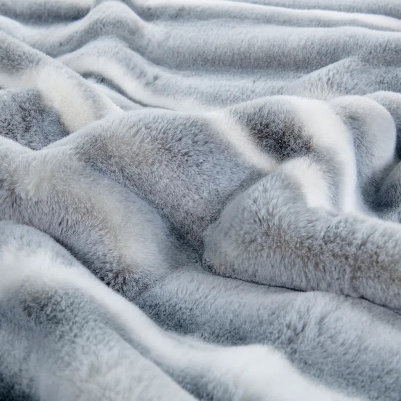 Home Soft Things Tip Dying Faux Fur Throw Blanket