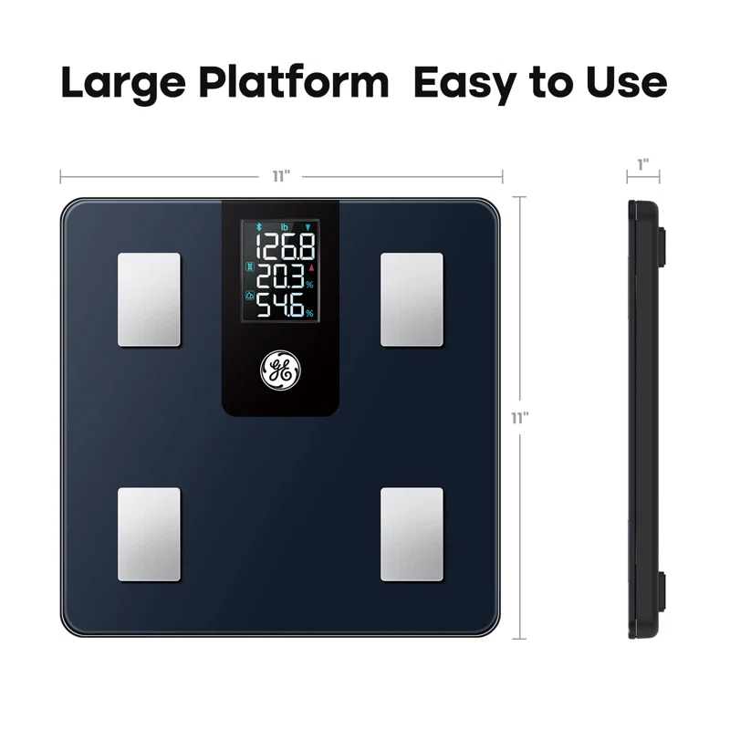 MODERN WALLS LLC Smart Scale For Body Weight And Fat Percentage With All-In-One LCD Display, Digital Bathroom Weight Scales Bluetooth Body Composition Analyzer, Accurate Weighing, 396 Lbs