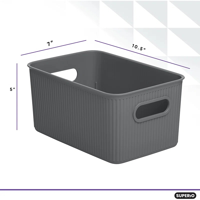 Superio Ribbed Plastic Basket Set